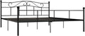 Robustes schwarzes Metall-Doppelbett mit hochwertigem Lattenrost, langlebiger Bettrahmen fuer geraeumige Schlafzimmer 180 x 200 cm