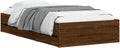Eichenoptik braunes Gaeste-Einzelbett mit praktischen Auszugsschubladen und festem Lattenrost, platzsparendes Schlafmoebel 90 x 200 cm