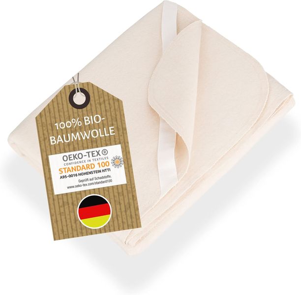 Doppelpack hautfreundliche Bio-Baumwolle Molton-Matratzenauflagen, hochwertige deutsche Qualitaets-Schoner 90 x 200 cm